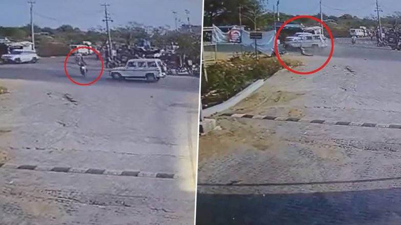 Accident Caught on Camera in Telangana: Youth Hit by Car While Crossing Road in Nirmal District, Dies; Disturbing Video Surfaces