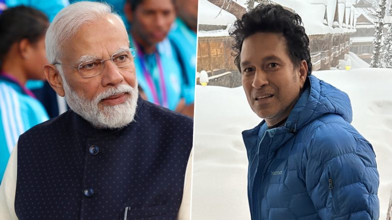 PM Modi Replies to Sachin Tendulkar on His Recent Jammu and Kashmir Trip Video, Tweets, 'Together, Let's Build a Viksit and Aatmanirbhar Bharat!' (View Post)