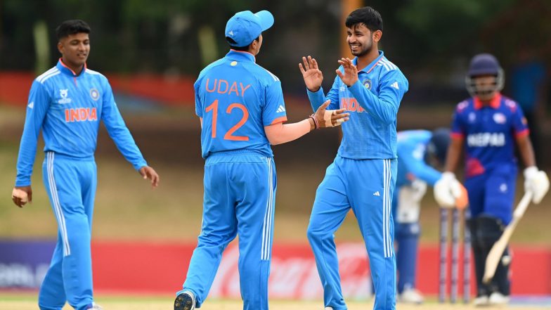 India Qualify for Semi-Final of ICC U19 Cricket World Cup 2024, Beat Nepal by 132 Runs