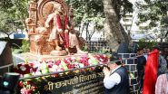 Mumbai: BJP President JP Nadda Unveils Chhatrapati Shivaji Maharaj's Statue in Girgaon (See Pics)