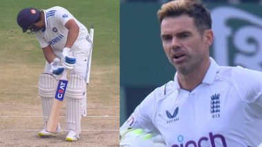 Bowled Him! James Anderson Sends Rohit Sharma’s Off-Stump Flying With Sensational Delivery During IND vs ENG 2nd Test 2024 (Watch Video)