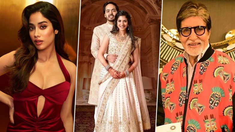 Radhika Merchant-Anant Ambani’s Pre-Wedding Festivities: Amitabh Bachchan, Janhvi Kapoor, Manushi Chhillar, and Other Celebs Arrive at Jamnagar for the Couple's Marriage Celebrations