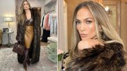 Jennifer Lopez Steps Out in a Fur Coat and a Burgundy Croc Bag, Gives a Masterclass on the Mob Wife Style Trend (View Pics)
