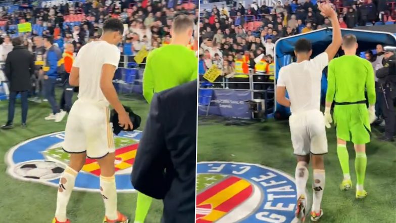 Real Madrid Star Jude Bellingham Shows Respect Towards Getafe CF’s Badge, Avoids Walking Over It After La Liga 2023–24 Clash, Video Goes Viral