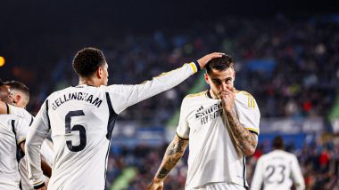 Getafe 0–2 Real Madrid, La Liga 2023–24: Los Blancos Ride on Joselu Mato's Brace To Reclaim Top Spot on Points Table (Watch Goal Video Highlights)