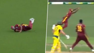 Stunner! Justin Greaves Pulls Off Spectacular Diving Catch To Dismiss Will Sutherland During AUS vs WI 2nd ODI 2024 (Watch Video)