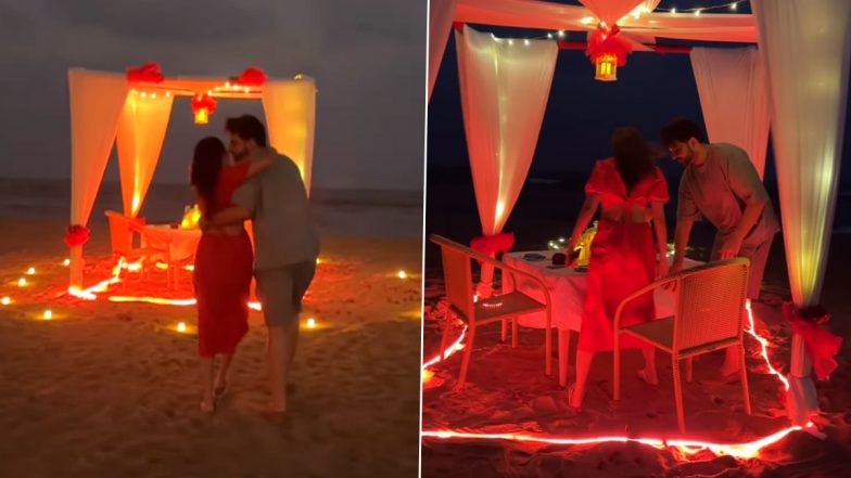 Karan Kundrra and Tejasswi Prakash's Romantic Beach Date on Valentine's Day Screams Pure Love (Watch Video)