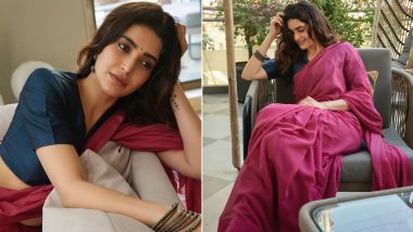 Karishma Tanna Bangera Radiates Ethnic Charm and Grace in a Saree and Blouse for a Clothing Brand (View Pics)