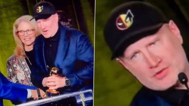 Deadpool 3: Kevin Feige Spotted Wearing Hat Carrying Updated Logo of Ryan Reynolds-Hugh Jackman's Upcoming Marvel Film at Saturn Awards 2024 (View Pics)