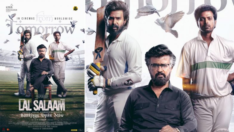 Ahead of Lal Salaam’s Release, Makers Unveil New Poster Featuring Vishnu Vishal–Vikranth As Cricketers and Rajinikanth As Moideen Bhai (View Pic)