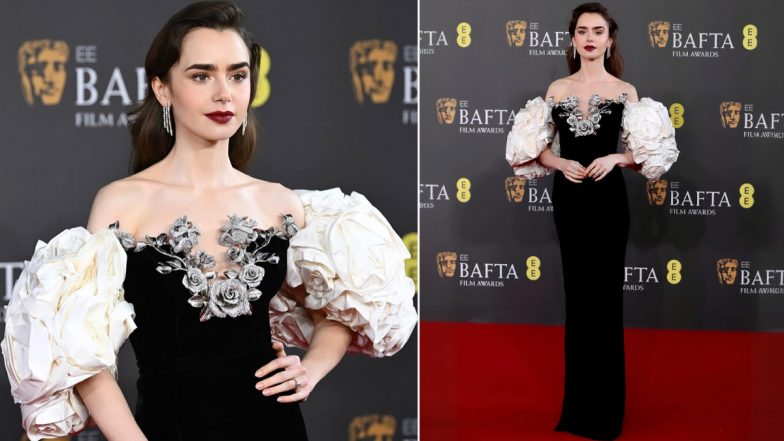 Lily Collins Stuns in a Tamara Ralph Rose-Themed Gown at the BAFTA Awards 2024 (View Pics and Video)