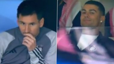 Split Screen Shows Lionel Messi and Cristiano Ronaldo's Contrasting Reactions During Al-Nassr vs Inter Miami Riyadh Season Cup 2024 Match, Video Goes Viral