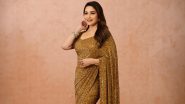 Dhak Dhak Girl, Madhuri Dixit Stuns in a Gold Saree for a Clothing Brand, View Pic