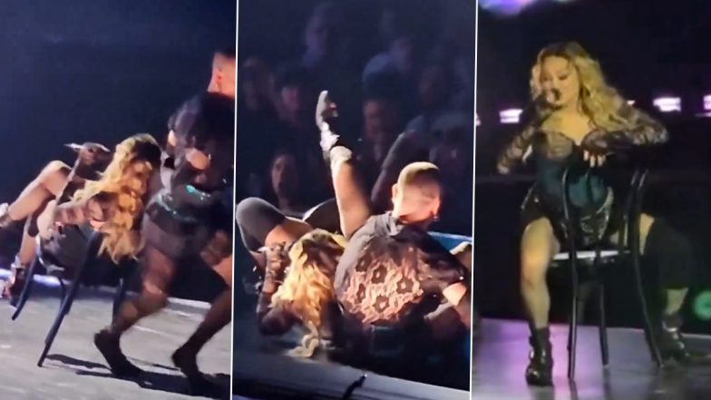 Madonna Falls off Chair During Seattle Performance; Singer Handles the Onstage Mishap Like A Pro (Watch Video)