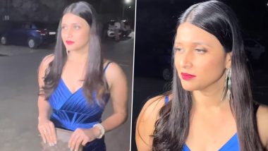 Mannara Chopra Shines Bright Like a Diamond In Sexy Blue Mini Dress at Jigna Vora's Birthday Bash!  (Watch Video)