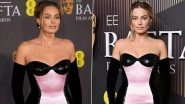 Margot Robbie Channels Barbie Vibes in a Custom Giorgio Armani Priv&eacute; Gown at the BAFTA Film Awards 2024 (View Pics and Videos)