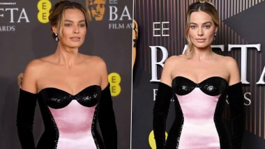 Margot Robbie Channels Barbie Vibes in a Custom Giorgio Armani Privé Gown at the BAFTA Film Awards 2024 (View Pics and Videos)
