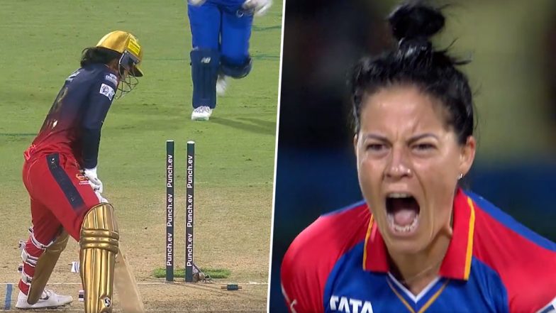 Marizanne Kapp's Animated Celebration After Castling Smriti Mandhana During RCB-W vs DC-W WPL 2024 Match Goes Viral (Watch Video)