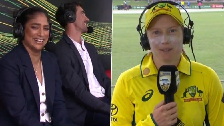 Mitchell Starc Involved in Hilarious Banter With Wife Alyssa Healy During AUS-W vs SA-W 2nd ODI 2024 (Watch Video)