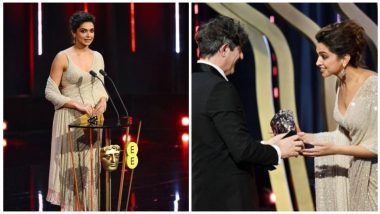 Deepika Padukone at BAFTA 2024: Captured! Pathaan Actress Presenting 'Best Film Not in the English Language' Award to Jonathan Glazer (View Pics)