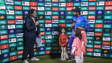 Adorable! Mohammad Rizwan Brings His and Iftikhar Ahmed's Daughters to Presentation Ceremony After Multan Sultans vs Lahore Qalandars PSL 2024 Match (Watch Video)