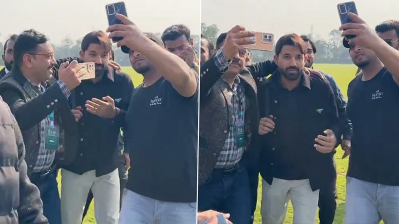 'Wo Hai Babar Azam' Mohammad Rizwan Makes Hilarious Attempt to Escape From Selfie-Seeking Fans After PSL 2024 Trophy Unveiling, Video Goes Viral!