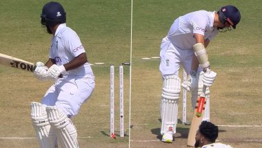 Mohammed Siraj Castles Rehan Ahmed, Knocks James Anderson’s Off-Stump As India Bowl England Out for 319 in IND vs ENG 3rd Test 2024 (Watch Video)