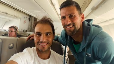 ‘Great Company’ Novak Djokovic Meets Rafael Nadal on Flight to USA, Shares Selfie With Spaniard (See Post)