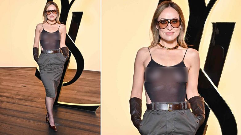 Paris Fashion Week: Olivia Wilde Stuns in a Bold and Daring Sheer Black Top for the Paris Fashion Week, Goes Braless (View Videos and Pics)