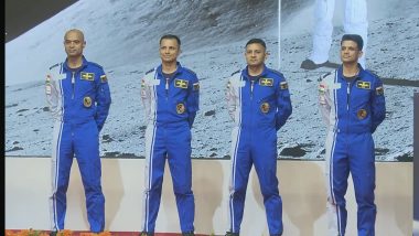 PM Modi Announces Astronaut Designates for Gaganyaan Mission – Group Captain P Balakrishnan Nair, Group Captain Ajit Krishnan, Group Captain Angad Pratap and Wing Commander S Shukla (Watch Video)