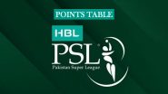 PSL 2024 Points Table Updated: Multan Sultans on Top After Win Over Quetta Gladiators, Winless Lahore Qalandars Remain in Bottom Spot
