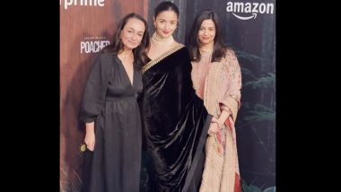 Poacher London Premiere: Alia Bhatt, Soni Razdan and Shaheen Bhatt Set Family Goals at the Event (Watch Video)