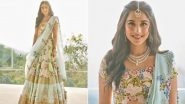 Radhika Merchant Radiates Modern Charm in Anamika Khanna&rsquo;s Custom Lehenga for Lagan Lakhvanu Ceremony; See Pics of Anant Ambani&rsquo;s Fianc&eacute;e from Pre-Wedding Festivities