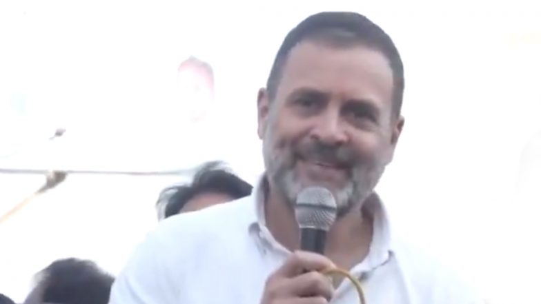 'Narendra Modi Is His Capital': Congress Leader Rahul Gandhi Attacks Prime Minister Over 'Adani' Issue During Bharat Jodo Nyaya Yatra in Godda (Watch Video)