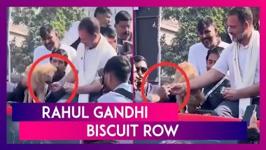 Rahul Gandhi Biscuit Row: Congress Leader Allegedly Gives Biscuit From Dog’s Plate To Supporter During ‘Bharat Jodo Nyay Yatra’; Assam CM Himanta Biswa Sarma Reacts