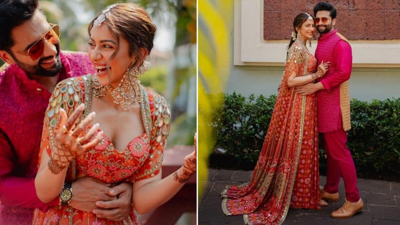 Rakul Preet Singh Looks Stunning in Arpita Mehta Ensemble for Mehndi Ceremony; Actress Shares Fun-Filled Moments With Jackky Bhagnani From Pre-Wedding Function (View Pics)