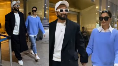 Ranveer Singh and Deepika Padukone Redefine Couple Goals As They Walk Hand-in-Hand at Airport (Watch Video)