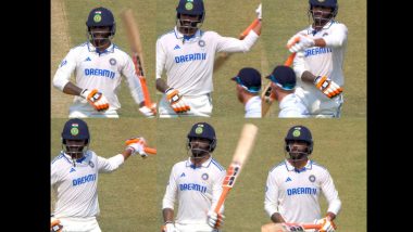 Ravindra Jadeja Performs Trademark Sword Celebration After Scoring His 21st Half-Century in Test Cricket During IND vs ENG 3rd Test Day 1 2024 (Watch Video)