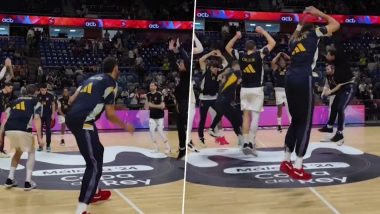 Real Madrid Basketball Team Performs Cristiano Ronaldo’s ‘Siuuu’ Celebration After Defeating Barcelona in Final of Copa del Rey de Baloncesto 2024 (Watch Video)