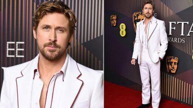 Ryan Gosling's Dapper Appearance in White Gucci Suit with Red Trimmings Wows Crowds at BAFTA Awards 2024, View Pics