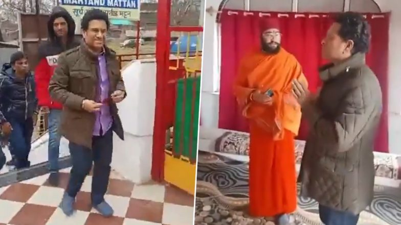 Sachin Tendulkar Visits Martand Surya Temple With Wife Anjali and Daughter Sara in Mattan Anantnag (Watch Video)