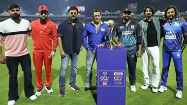 CCL 2024: Salman Khan and Brother Sohail Khan Pose with Match Trophy in Sharjah (Watch Video)