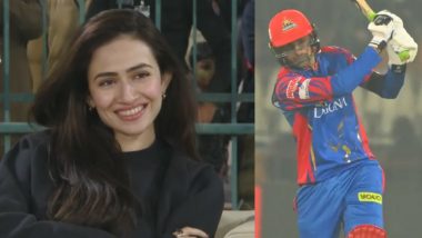 Wife Sana Javed Spotted Supporting Shoaib Malik During Multan Sultans vs Karachi Kings PSL 2024 Match