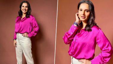 Sania Mirza Shows Off Her Casual Style in Beige Trouser and Satin Pink Top (See Pics)