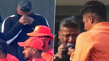 Father Naushad Khan in Tears As Sarfaraz Khan Receives His India Cap At Start of IND vs ENG 3rd Test 2024 (Watch Video)