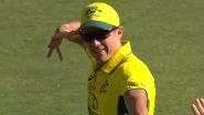 Sean Abbott Performs &lsquo;Bow and Arrow&rsquo; Celebration After Pulling Off Direct Hit To Run Out Keacy Carty During AUS vs WI 1st ODI 2024, Video Goes Viral