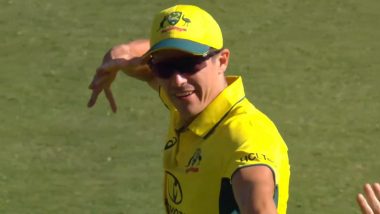 Sean Abbott Performs ‘Bow and Arrow’ Celebration After Pulling Off Direct Hit To Run Out Keacy Carty During AUS vs WI 1st ODI 2024, Video Goes Viral