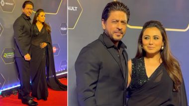 Dadasaheb Phalke International Film Festival Awards 2024: Shah Rukh Khan, Rani Mukerji Steal the Show in Matching All-Black Outfits (Watch Video)