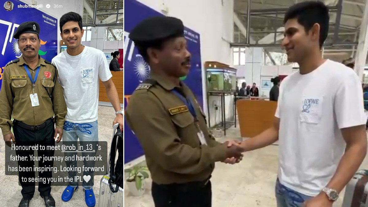 Heartwarming! Gujarat Titans Captain Shubman Gill Pleasantly Surprises Robin  Minz's Father By Meeting Him At Ranchi Airport, Video Goes Viral! | 🏏  LatestLY
