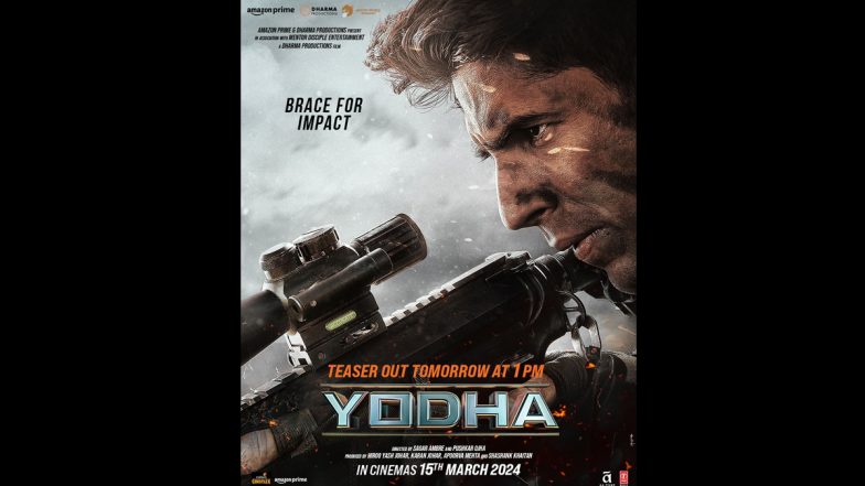 Yodha: Sidharth Malhotra Looks Intense in This New Poster That’s Unveiled Ahead of the Film’s Teaser Launch (View Pic)